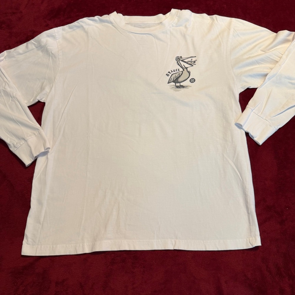 Stance White Pelican Surf Graphic Long Sleeve T-Shirt All Gender Size L